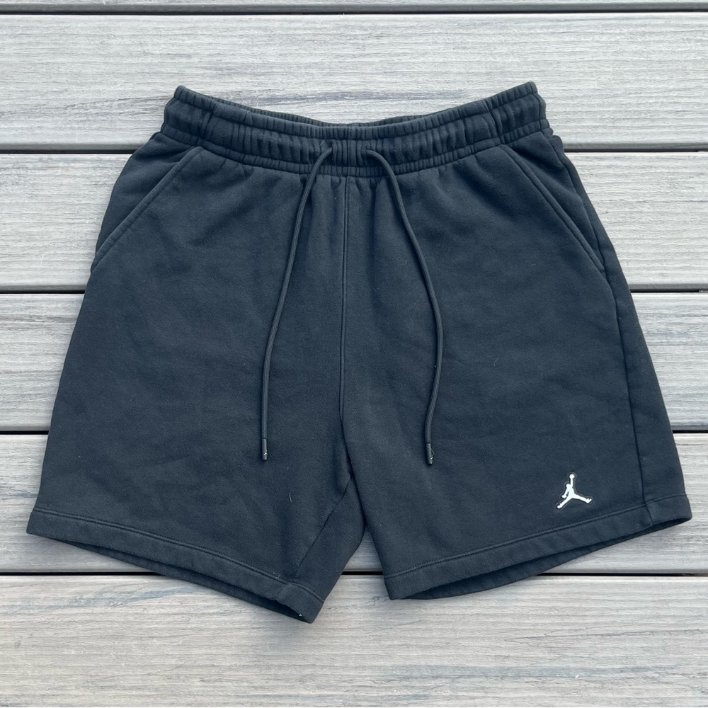 Jordan; Solid Black; Sweatpants Style; Above Knee Athletic Shorts; Minor Wear; M